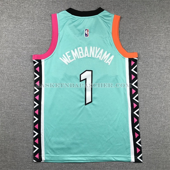 Maillot Enfant San Antonio Spurs Victor Wembanyama NO 1 Ville 2022-23 Vert